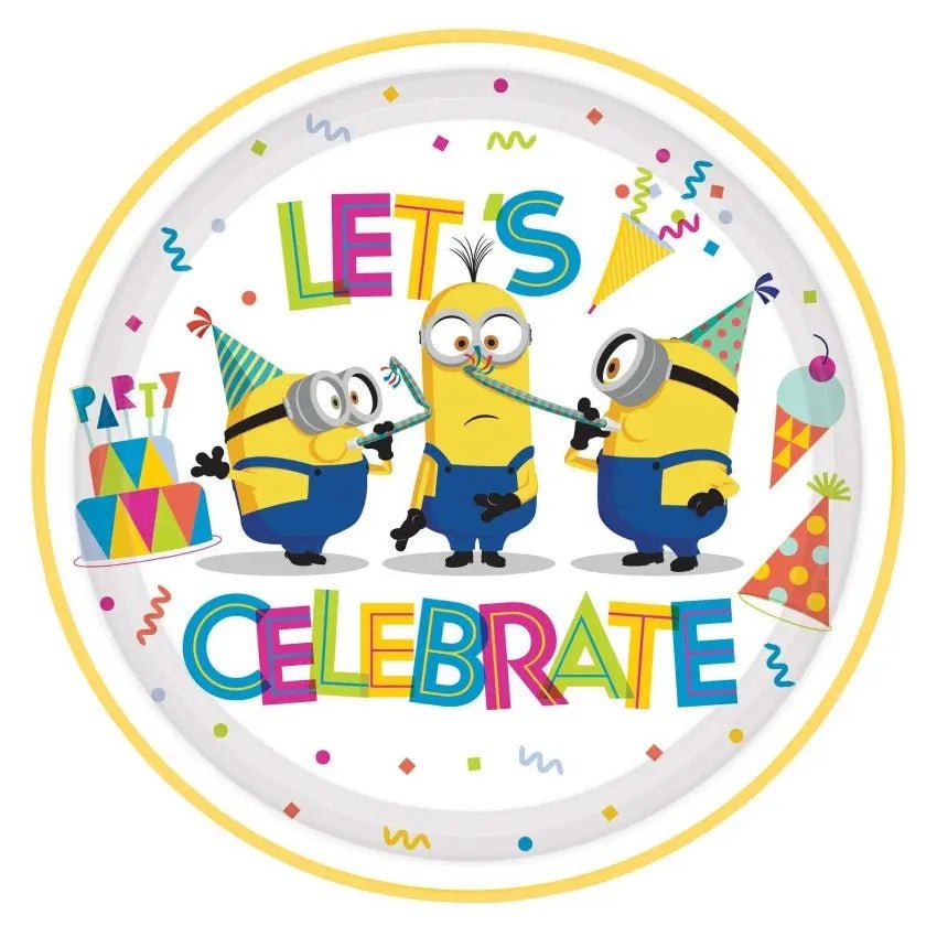Minions Small Paper Plates 17cm (7") 8pk Tableware - Party Owls