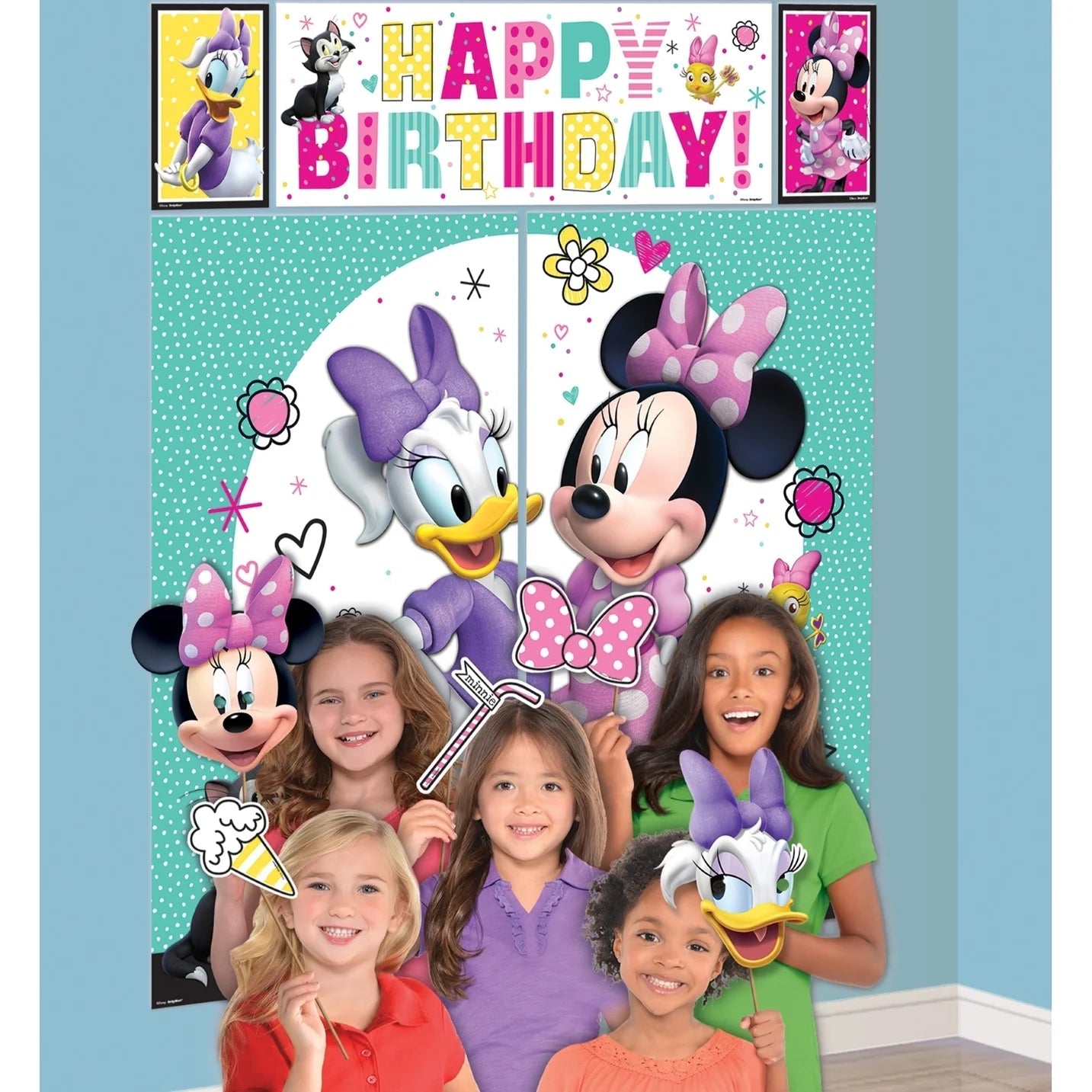 Minnie Mouse Scene Setter With 12 Photo Props - Party Owls