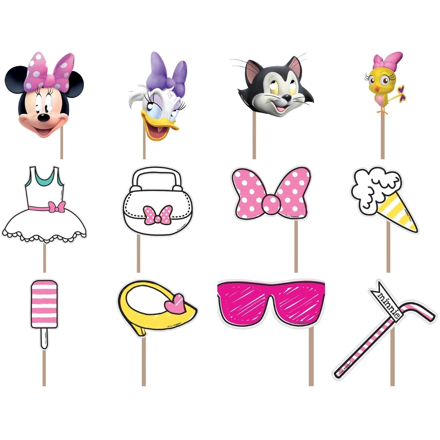 Minnie Mouse Scene Setter With 12 Photo Props - Party Owls