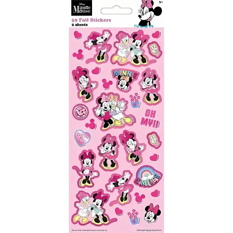 Minnie Mouse Sticker Sheets 59pk (2 Sheets) Party Favours - Party Owls