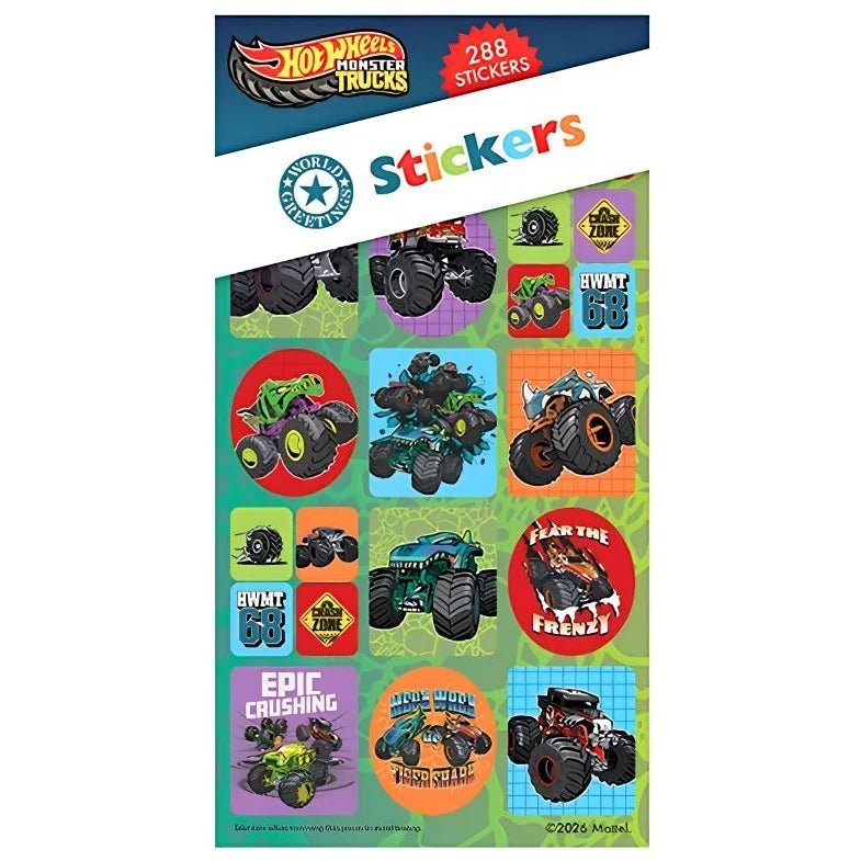 Monster Trucks Sticker Book 288pcs (12 Sheets) - Party Owls