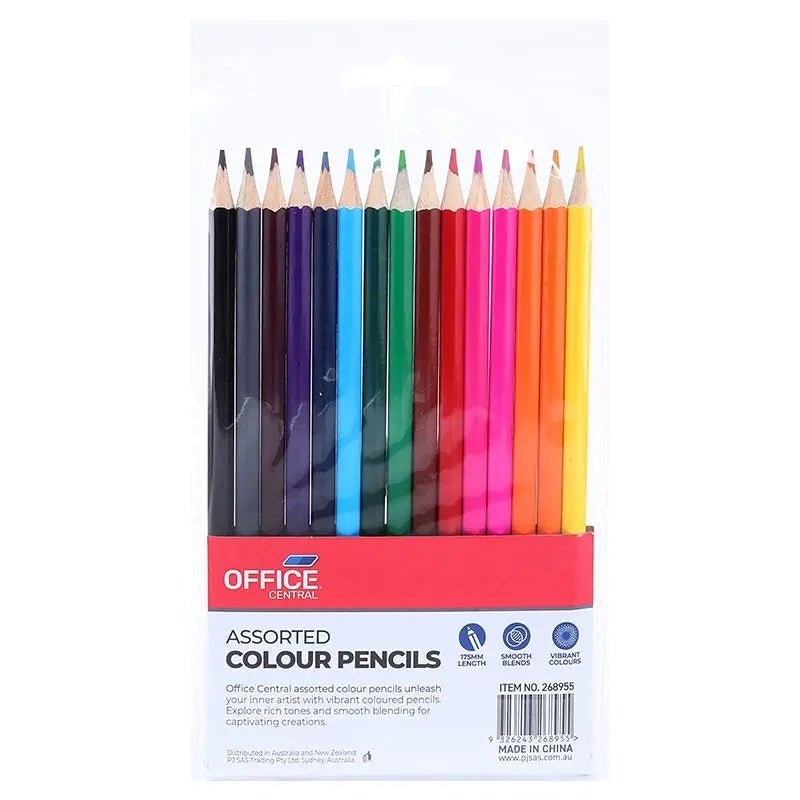 Multi - Coloured Pencils 18cm 15pk - Party Owls