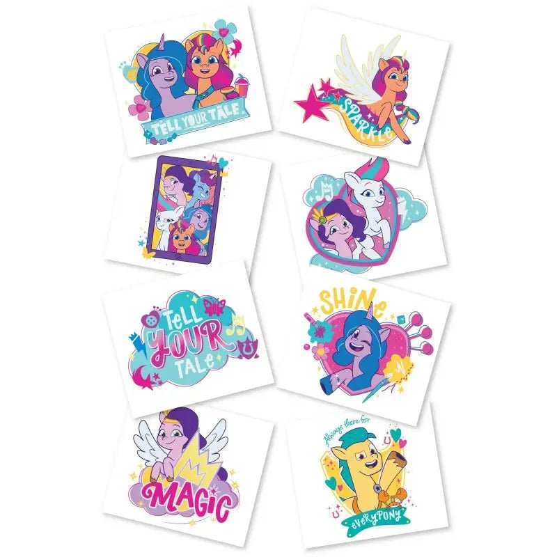 My Little Pony Temporary Tattoos 8pcs (1 Sheet) Tell Your Tale Party Favours - Party Owls