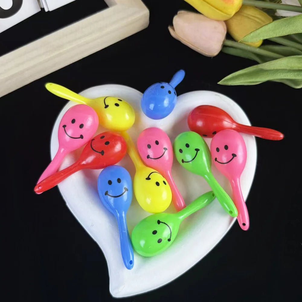 Neon Smily Face Mini Maracas 10pcs Party Favours - Party Owls