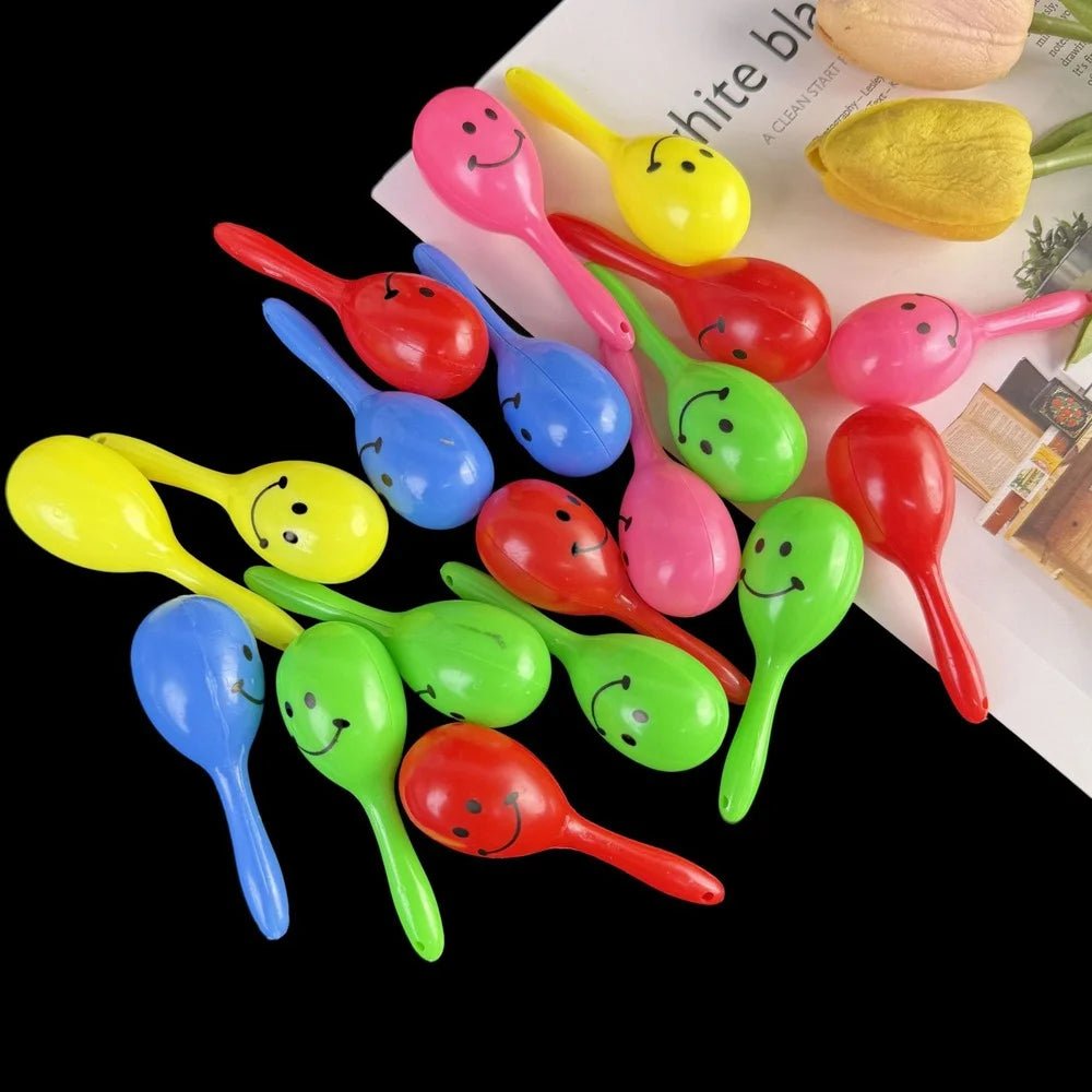 Neon Smily Face Mini Maracas 10pcs Party Favours - Party Owls