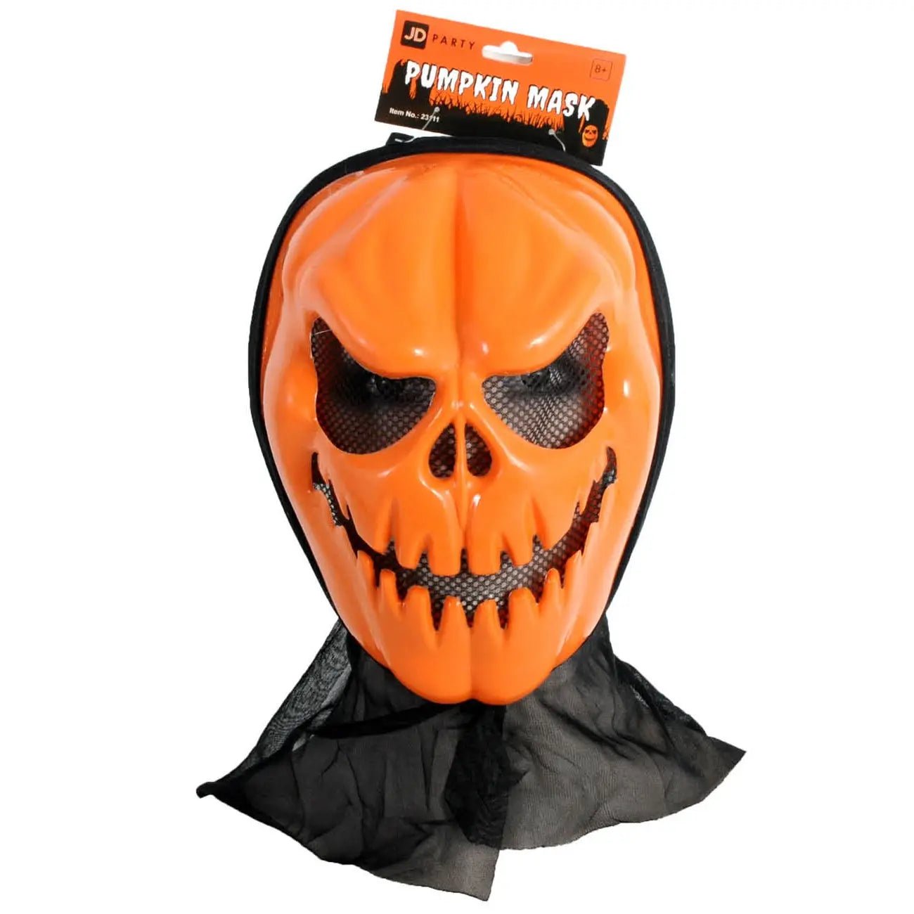 Orange Killer Pumpkin Skull Mask Halloween Accessories - Party Owls