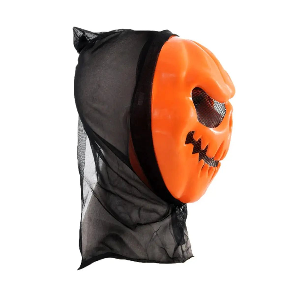 Orange Killer Pumpkin Skull Mask Halloween Accessories - Party Owls