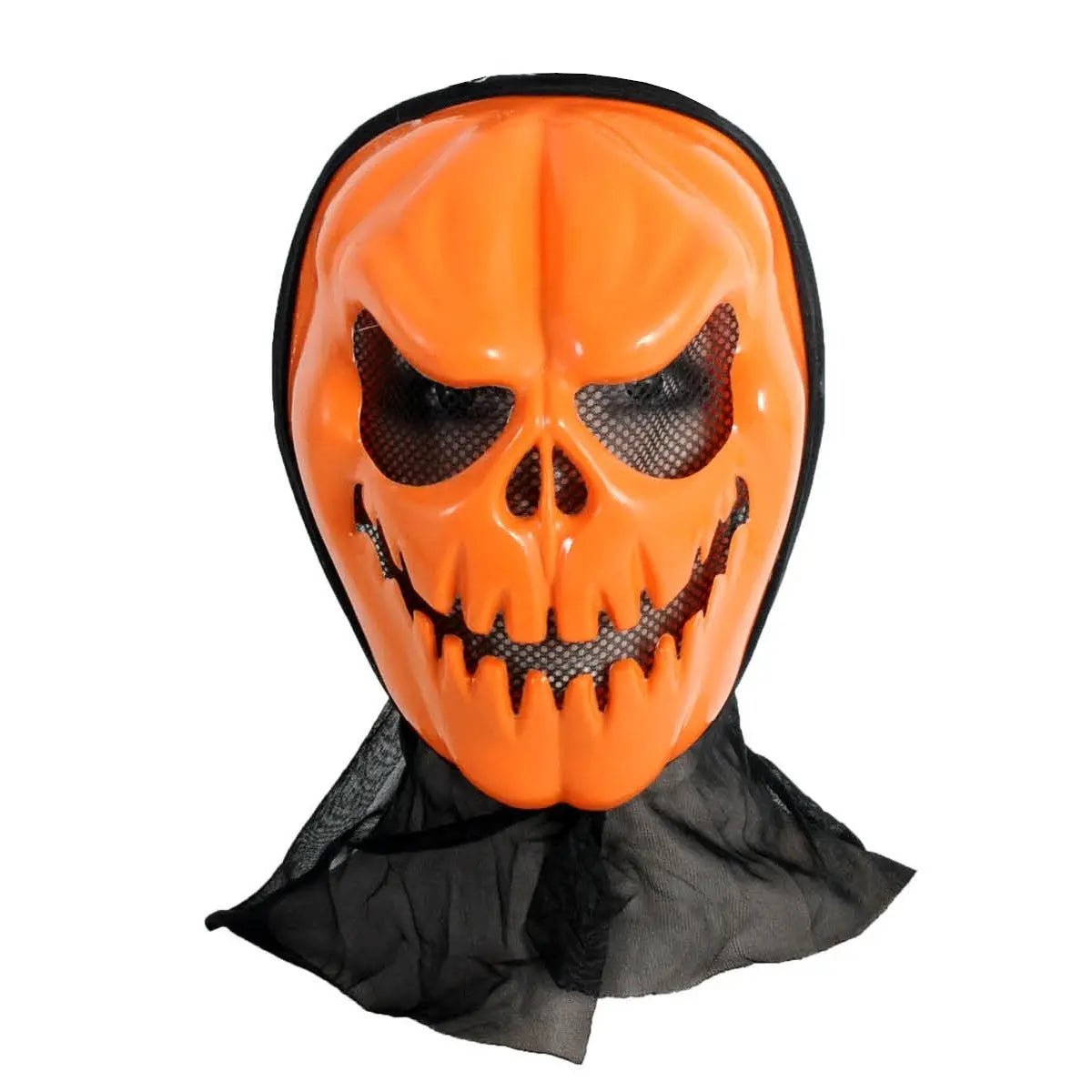 Orange Killer Pumpkin Skull Mask Halloween Accessories - Party Owls