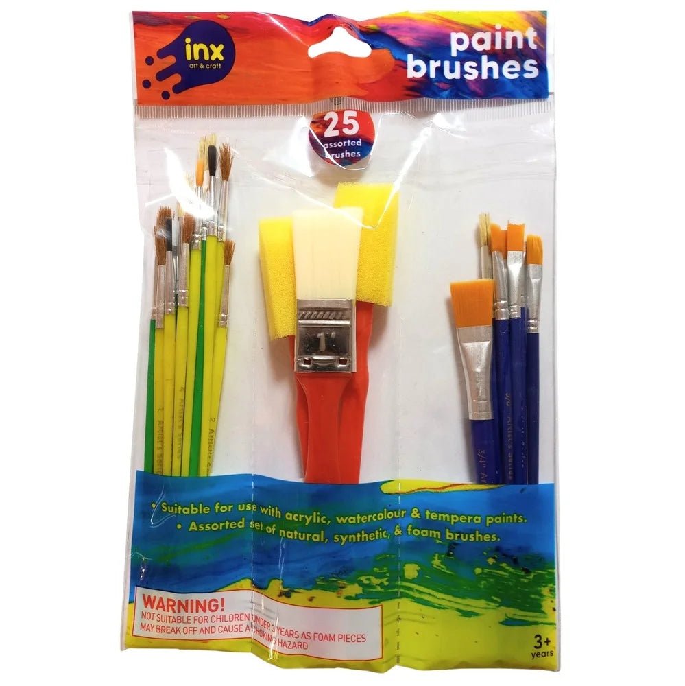 Paint Brushes Set 25pcs Assorted Sizes - Party Owls
