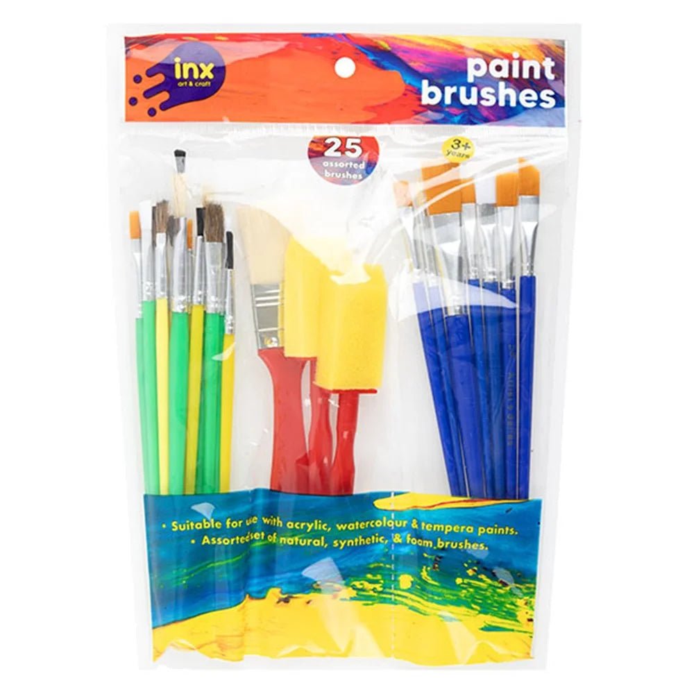 Paint Brushes Set 25pcs Assorted Sizes - Party Owls