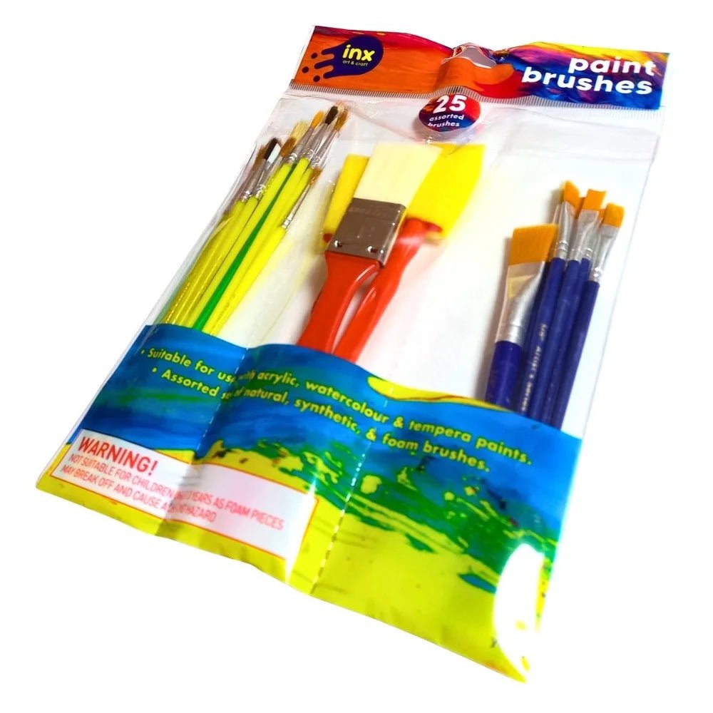 Paint Brushes Set 25pcs Assorted Sizes - Party Owls