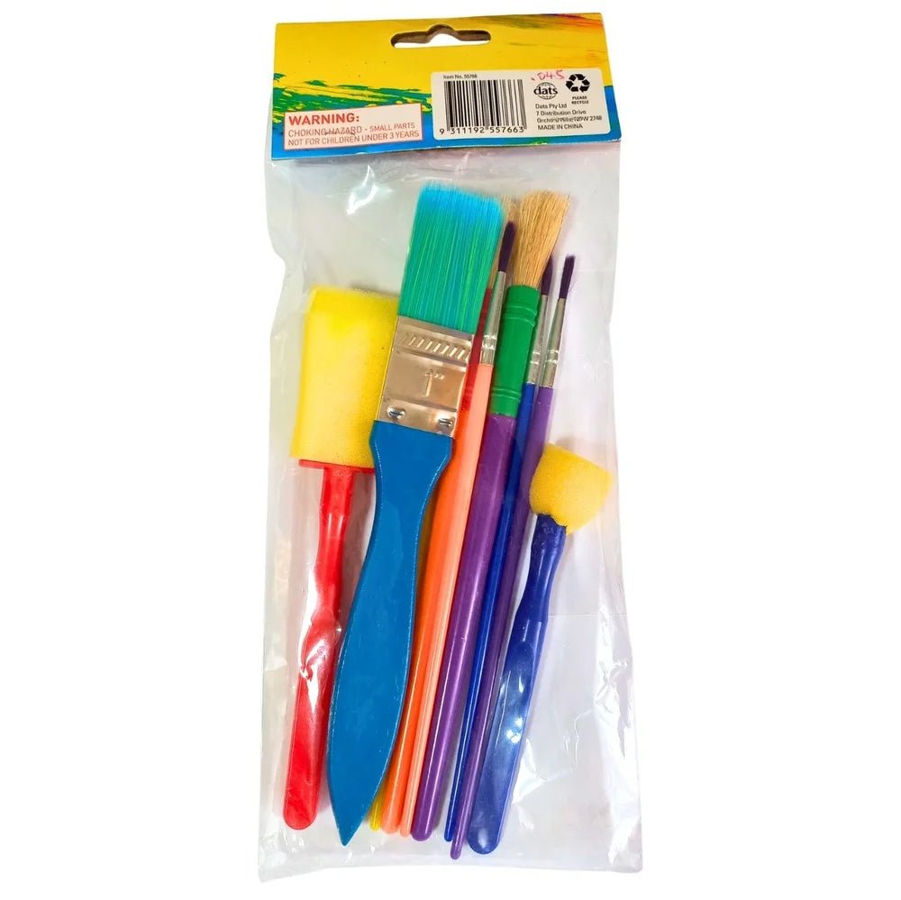 Paint Brushes Set 9pcs Foam & Bristle Assorted Sizes - Party Owls