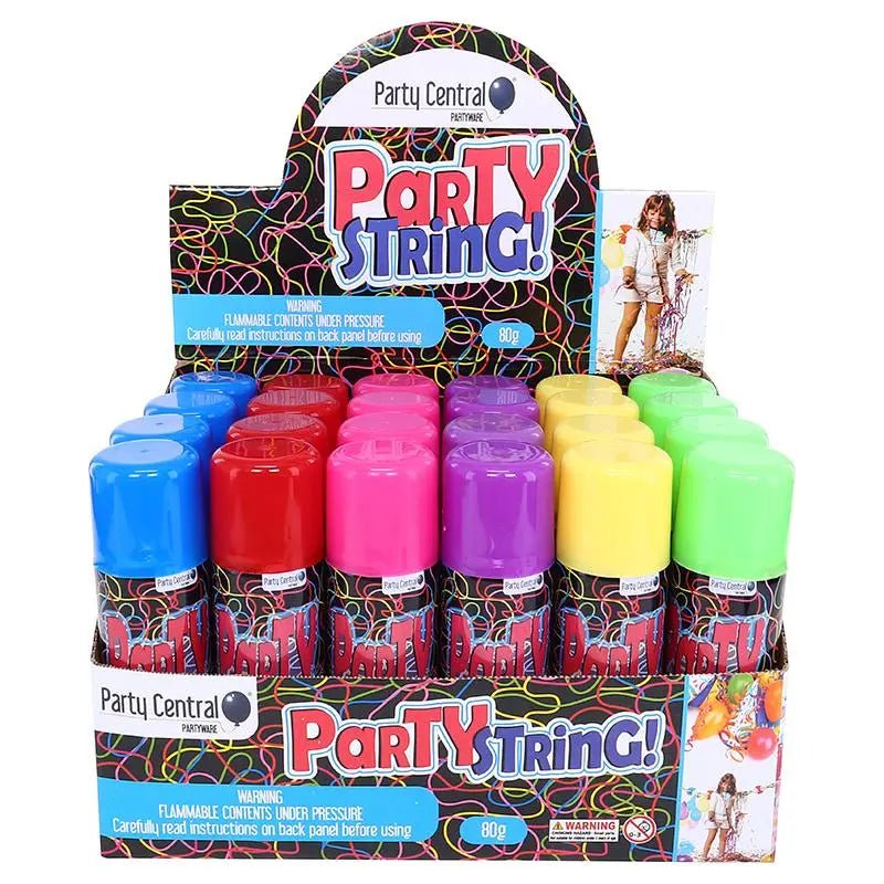 Party String 24pk Crazy String Assorted Colours - Party Owls