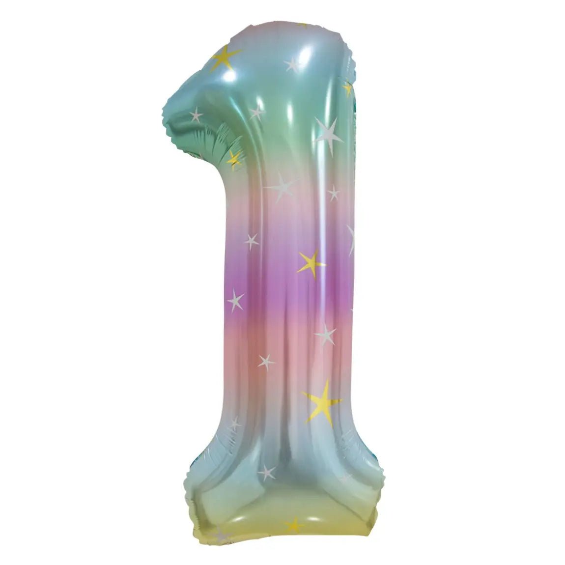 Pastel Rainbow Number 1 Giant Numeral Foil Balloon 86cm (34") - Party Owls