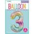 Pastel Rainbow Number 3 Giant Numeral Foil Balloon 86cm (34") - Party Owls