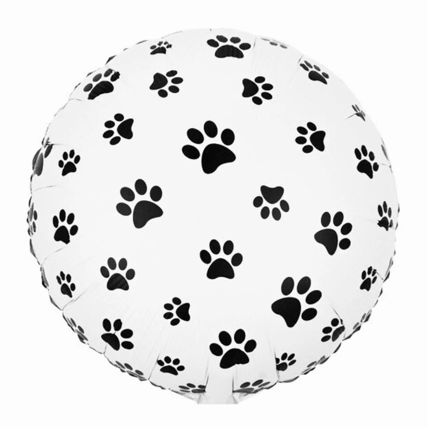 Paw Footprints Foil Balloon 45cm (18") Round - Party Owls