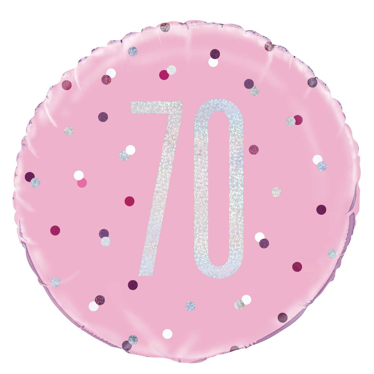Pink 70th Birthday Foil Prismatic Balloon 45cm (18") - Party Owls