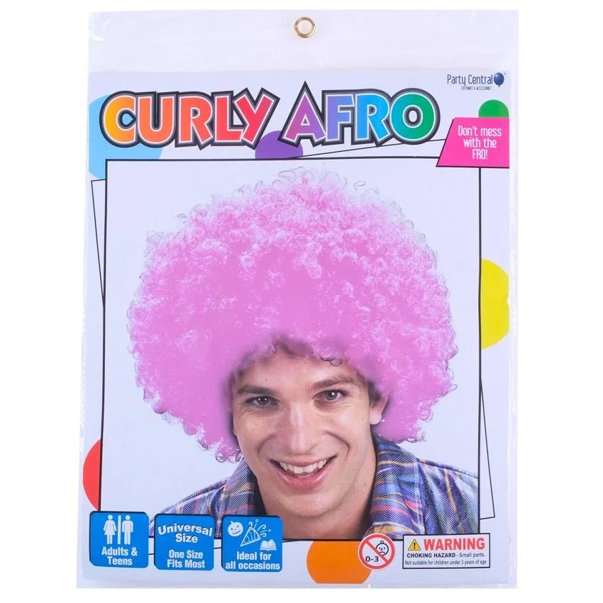 Pink Afro Curly Wig - Party Owls