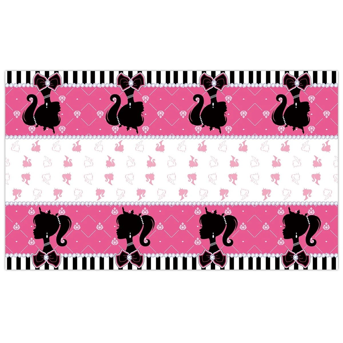 Pink Fashion Girl Plastic Table Cover 180cm x 108cm - Party Owls