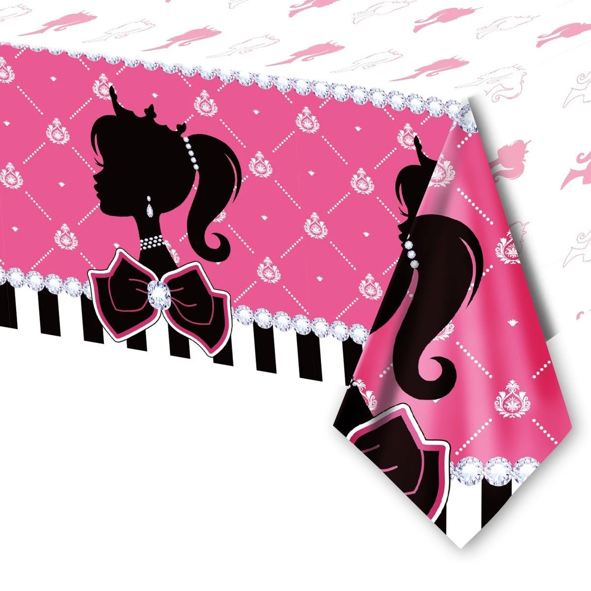 Pink Fashion Girl Plastic Table Cover 180cm x 108cm - Party Owls