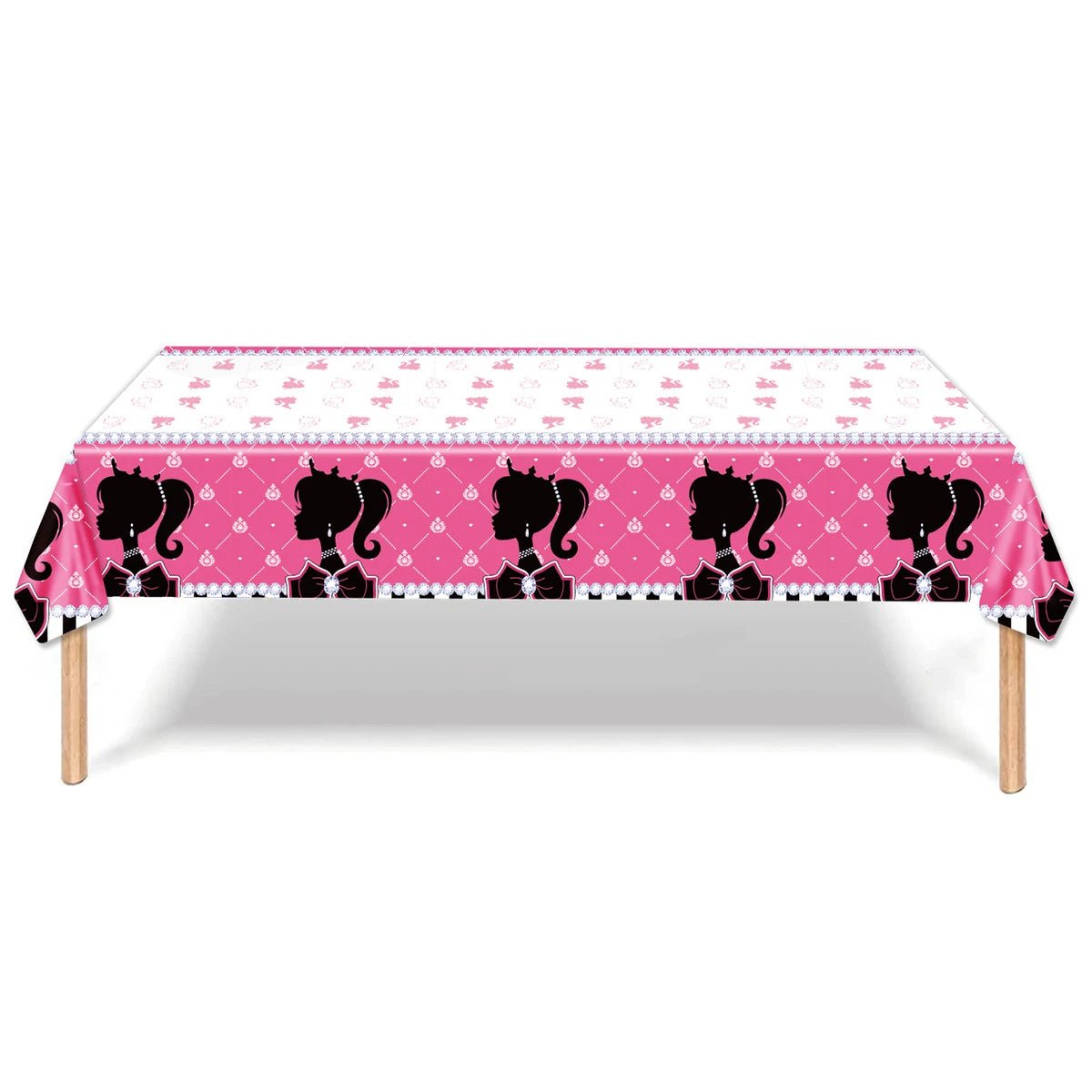 Pink Fashion Girl Plastic Table Cover 180cm x 108cm - Party Owls