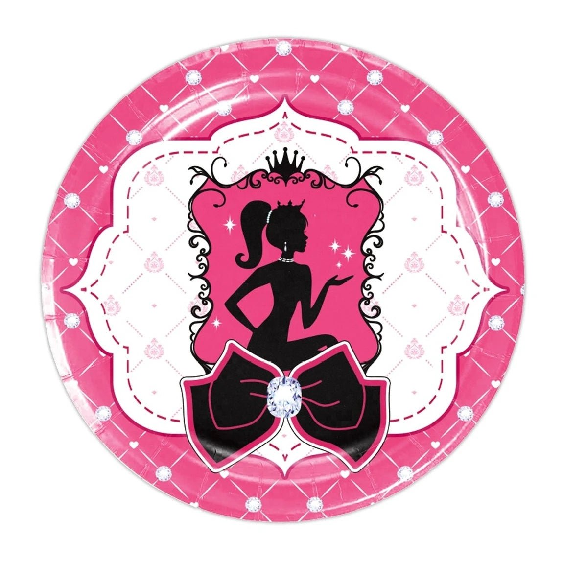 Pink Fashion Girl Small Paper Plates 18cm (7") 10pcs - Party Owls