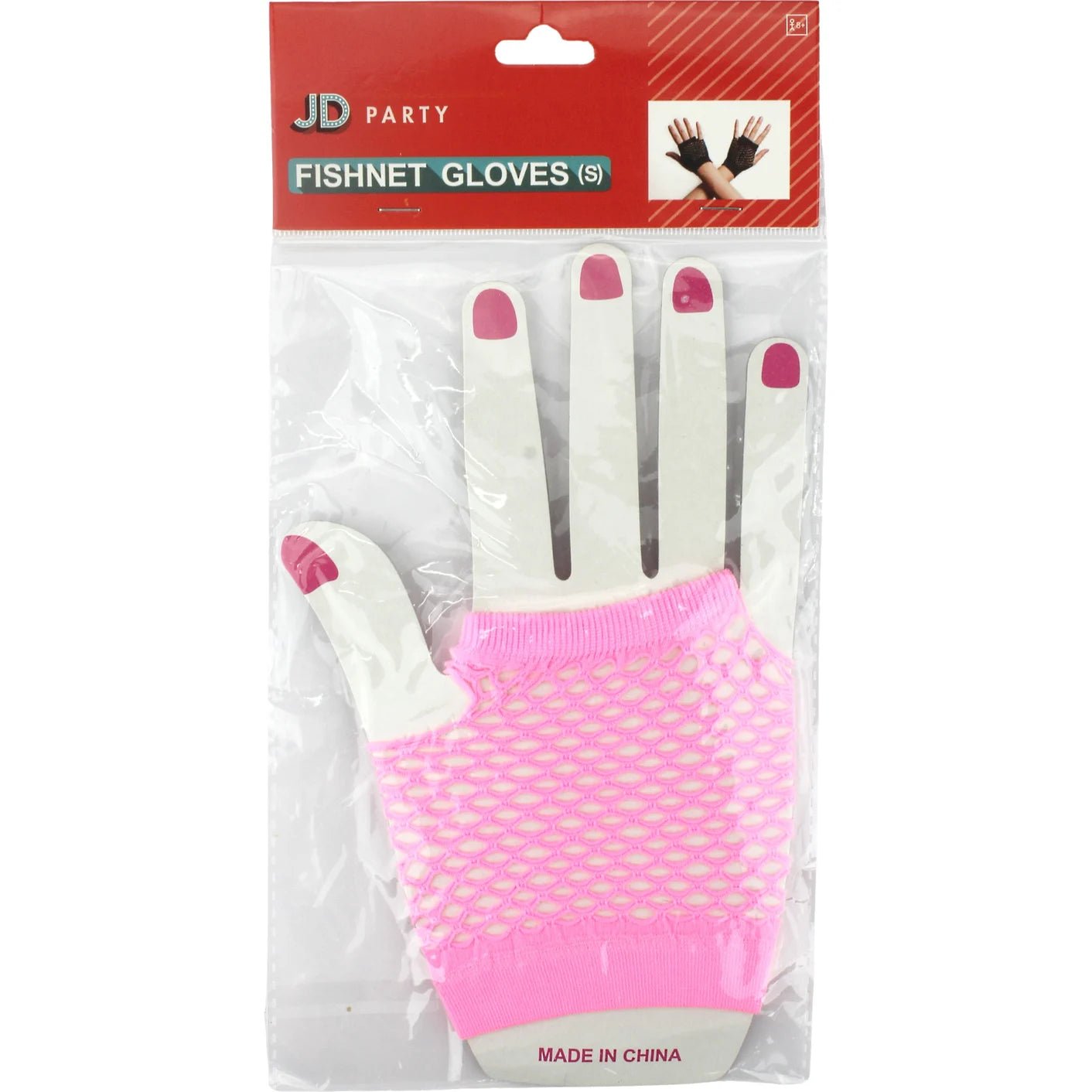 Pink Short Fingerless Fishnet Gloves - Party Owls