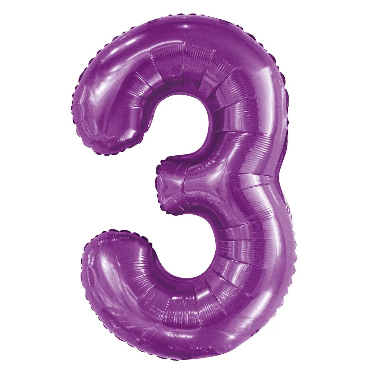 Pretty Purple Number "3" Giant Numeral Foil Balloon 86cm (34") - Party Owls
