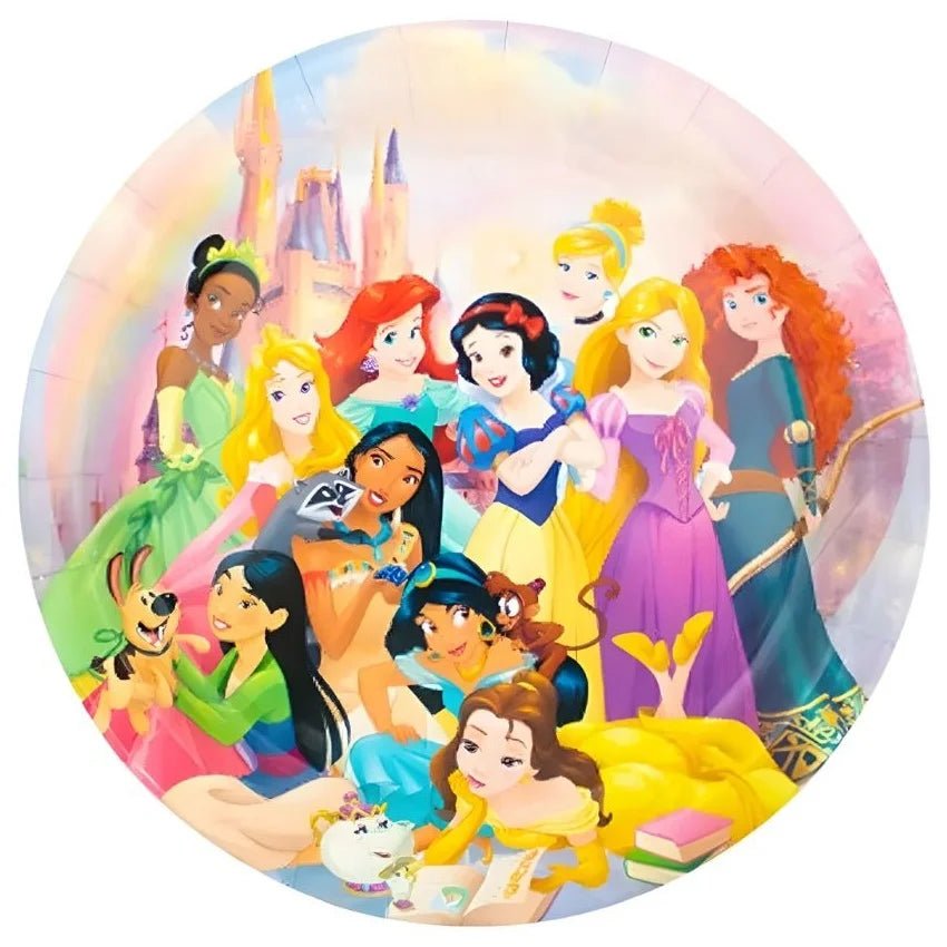 Princesses Large Paper Plates 23cm (9") 10pcs - Party Owls