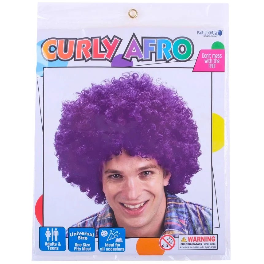 Purple Afro Curly Wig - Party Owls