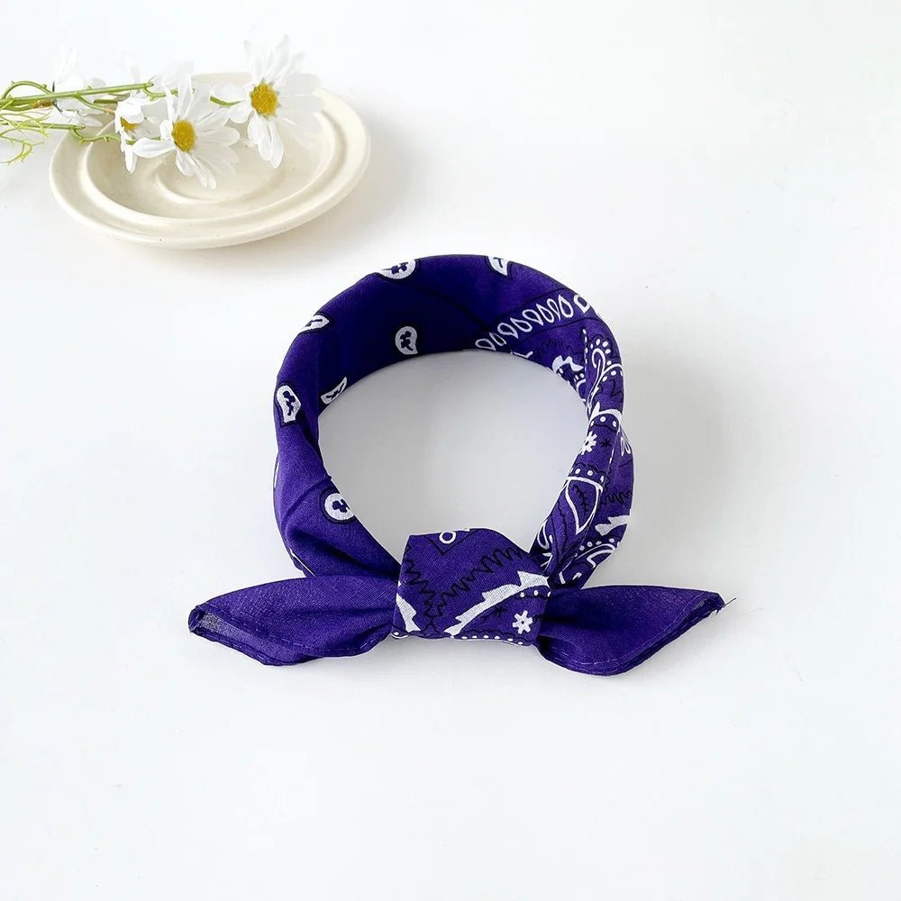 Purple Paisley Bandana Head Wrap Neck Scarf Mask - Party Owls