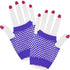 Purple Short Fingerless Fishnet Gloves - Party Owls