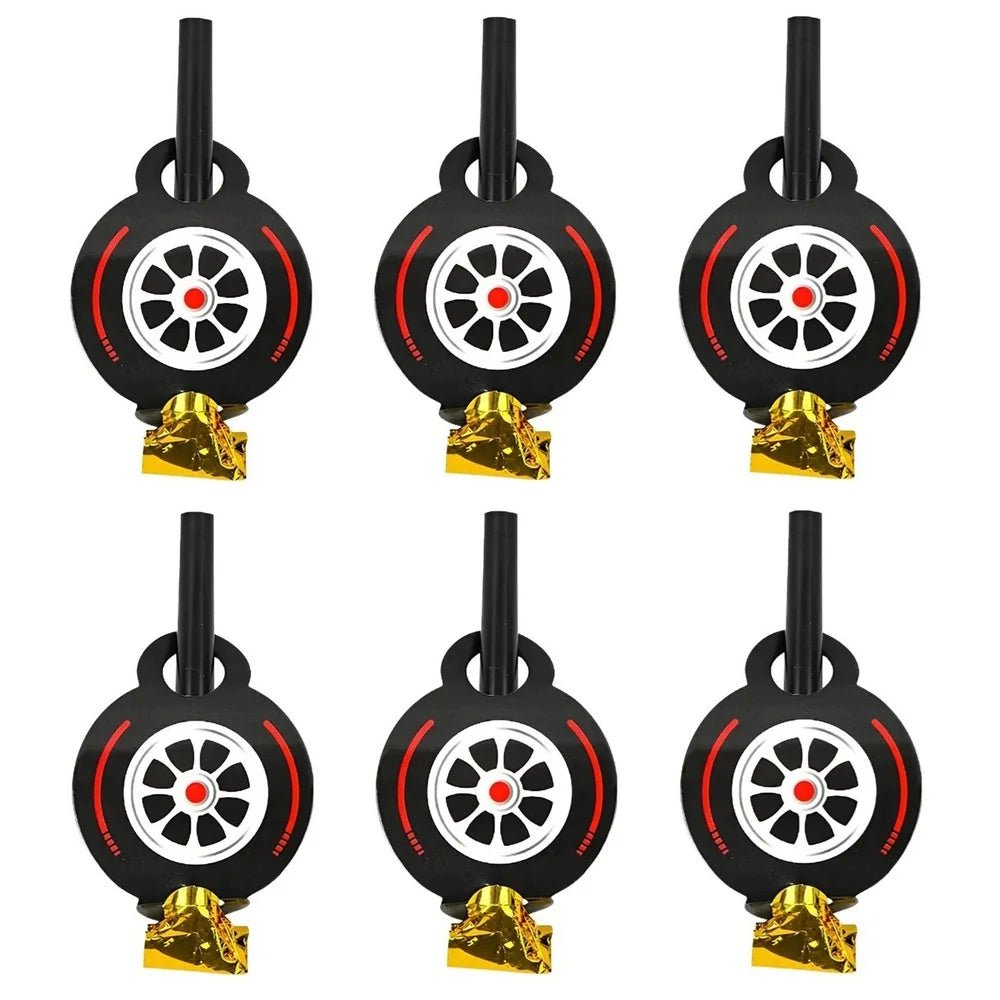 Racing Car Tyre & Wheel Blowouts 6pcs Party Favours - Party Owls
