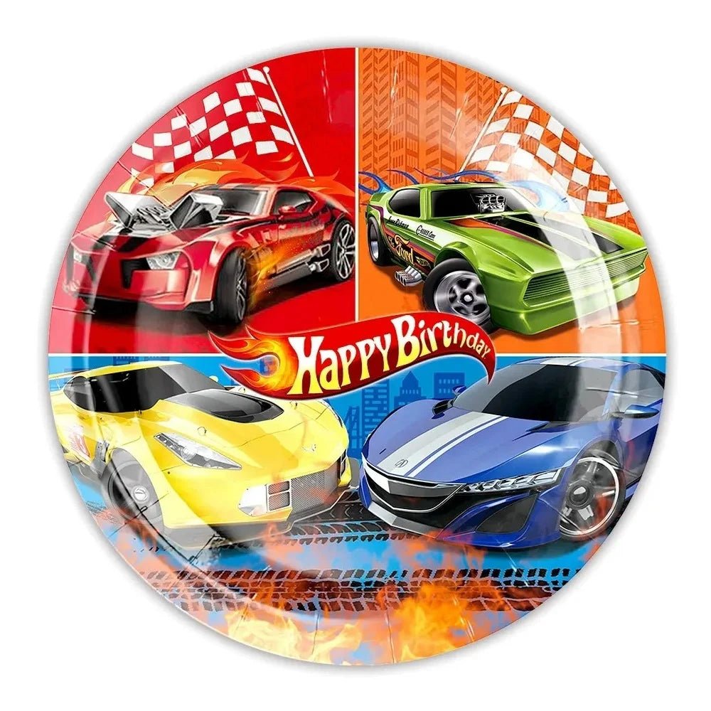 Racing Cars Small Paper Plates 18cm (7") 10pcs - Party Owls