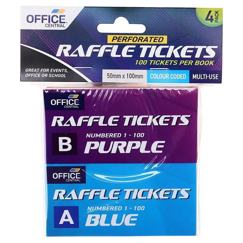 Book Raffle Tags Raffle Tickets 400pcs (4 Coloured Booklets) - Party Owls