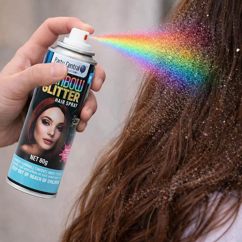 Rainbow Glitter Colour Hair Spray 125ml Temporary Coloured Hairspray - Party Owls