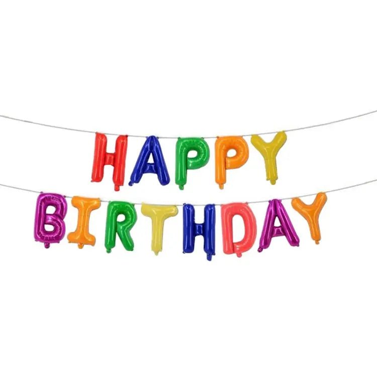 Rainbow "Happy Birthday" Foil Letter Balloons Banner Kit 40cm (16") - Party Owls