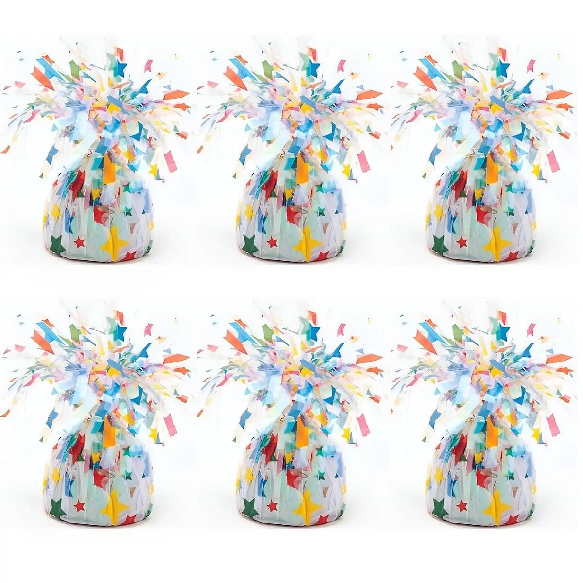 Rainbow Stars Foil Balloon Weights 6pk - Party Owls