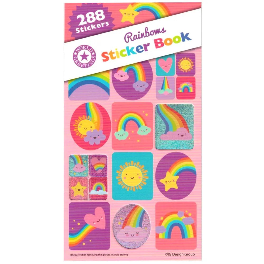 Rainbows Sticker Book 288pk (12 Sheets) - Party Owls