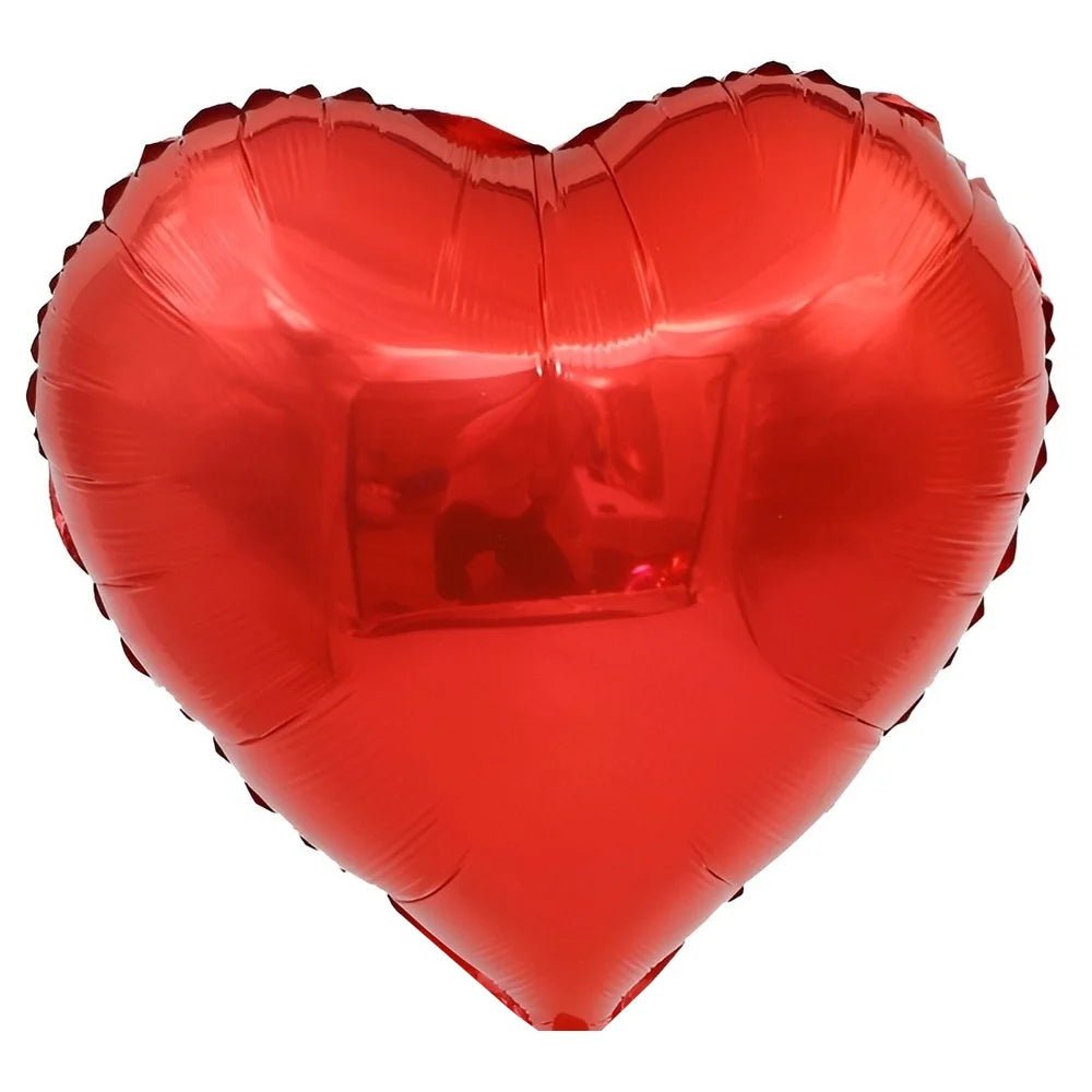 Red Heart Shape Foil Balloon 45cm (18") - Party Owls