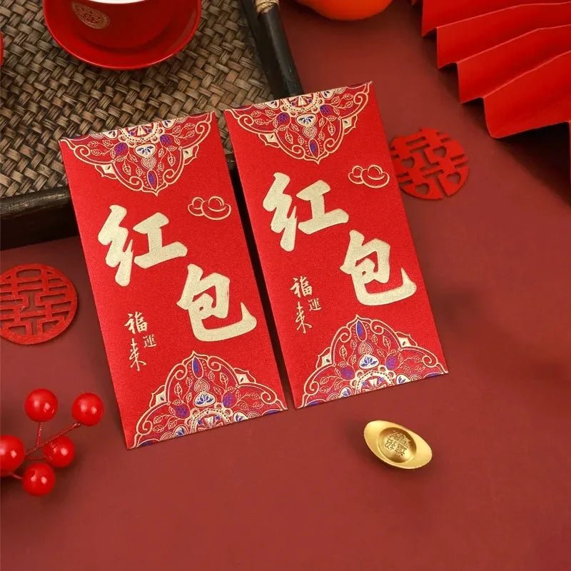 Red Money Envelopes 6pcs (4 Options) 9cm x 17cm - Party Owls