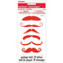Red Moustache Fake Tattoos 24pcs (4 Sheets) - Party Owls