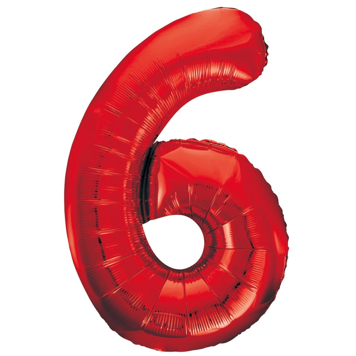 Red Number 6 Giant Numeral Foil Balloon 86cm (34") - Party Owls