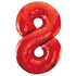 Red Number 8 Giant Numeral Foil Balloon 86cm (34") - Party Owls