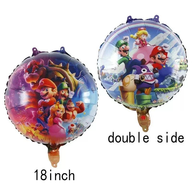 Red Plumber Hero & Princess Balloon Bouquet 10pcs - Party Owls