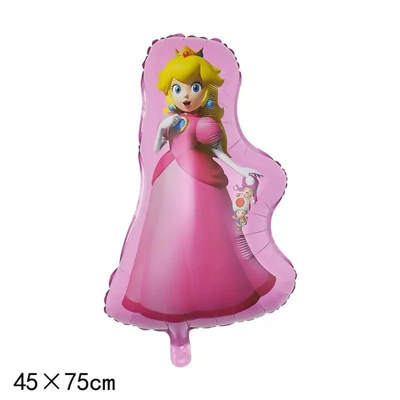 Red Plumber Hero & Princess Balloon Bouquet 10pcs - Party Owls