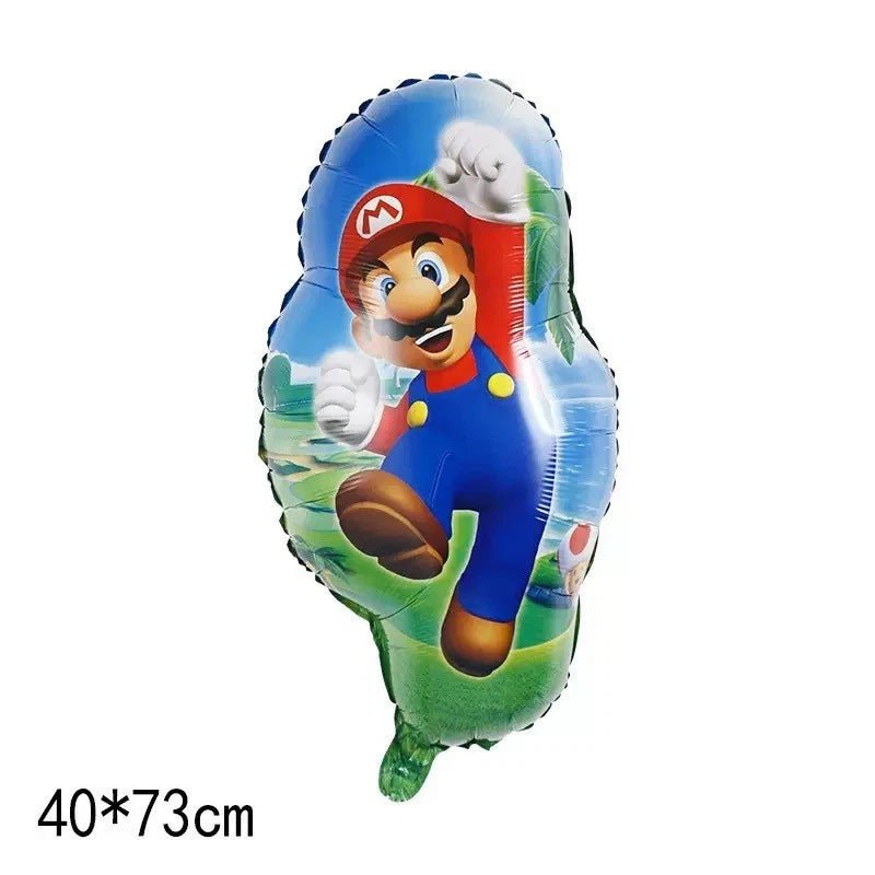 Red Plumber Hero & Princess Balloon Bouquet 10pcs - Party Owls