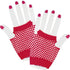 Red Short Fingerless Fishnet Gloves - Party Owls
