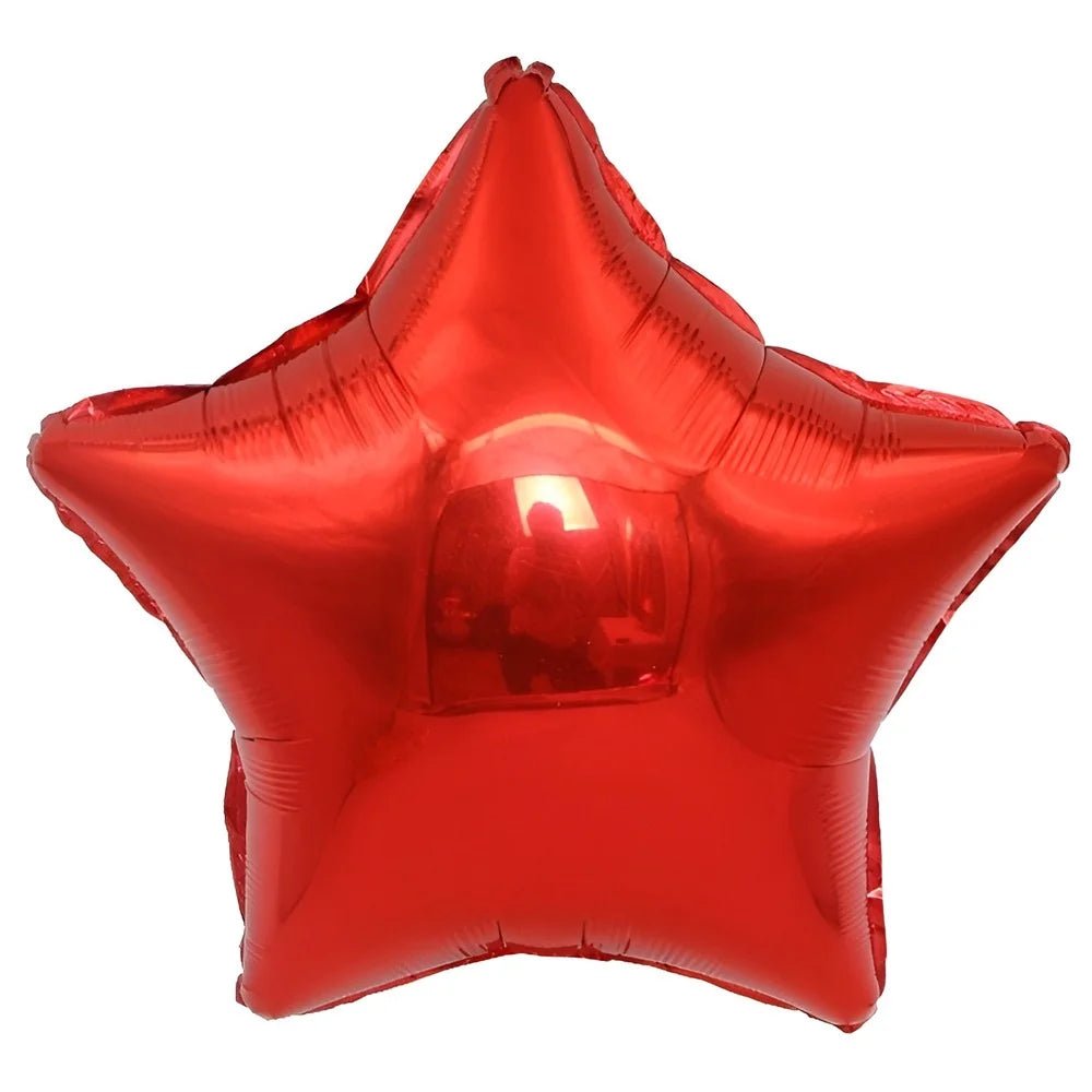 Red Star Shape Foil Balloon 45cm (18") - Party Owls