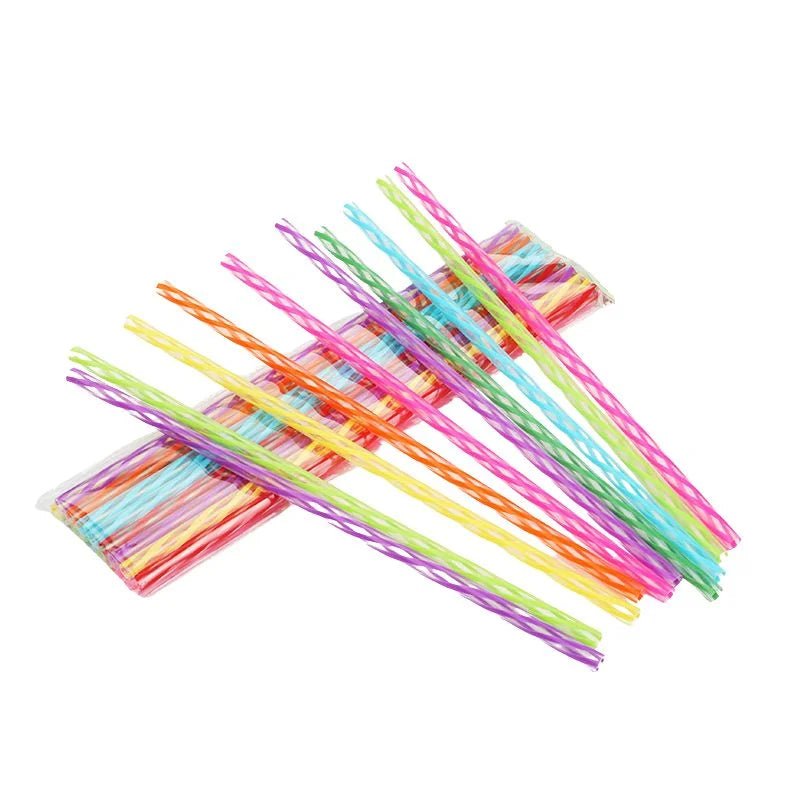 Reusable Plastic Drinking Straws 25cm 24pcs With Cleaning Brush - Party Owls
